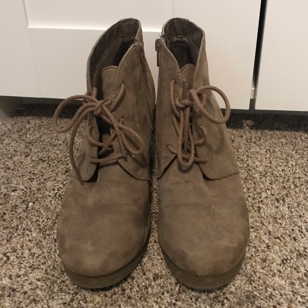 Suede Cream Booties